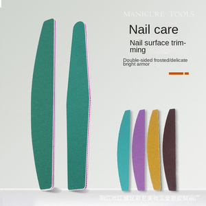 Lime à ongles professionnelle personnalisée demi-lune double face en éponge, tampon de manucure, équipement de ponçage et de polissage en papier de verre - Product Image 2