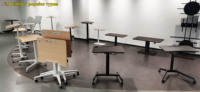 Bureau de bureau ergonomique moderne en métal à pied unique, mobile, pneumatique, réglable, écologique, avec plateau inclinable, vente chaude