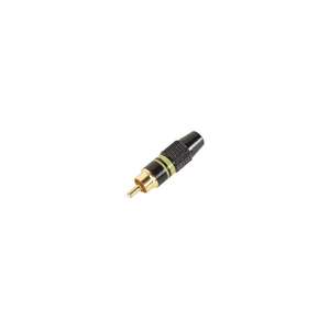Cualquier marca RCA PLUG MACHO-GOLD TIP-CARCASA NEGRA-ANILLO AMARILLO - Product Image 1