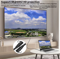 Kabel Data Monitor Video JMAX USB 3.2 Tipe C PD 100W Pengisian Cepat 20Gbps 4K 60Hz untuk Laptop Ponsel
