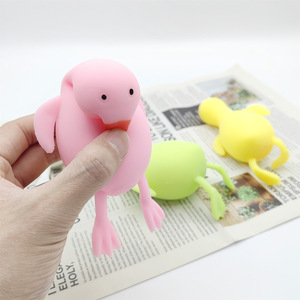 Cute Cartoon TPR Flour Duck and Mini White Goose Unisex Funny Stress Relief Squeeze Toys Slow <b>Rebound</b> Pinch Decompression Toy - Product Image 2