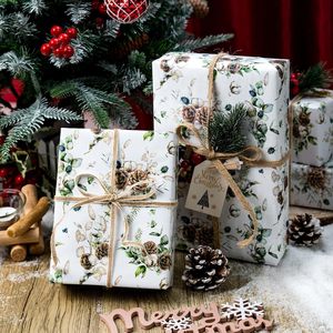 MAYPLUSS Christmas Wrapping Paper 17 In X 33 Ft Watercolor Pinecone Design Eco-Friendly Gift <b>Wrap</b> Craft Paper - Product Image 5
