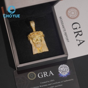 <b>Top</b> Quality 925 Sterling Silver Small Jesus Head Pendants Collection Hip Hop Iced Out Jewelry Unisex GRA Certificate - Product Image 5