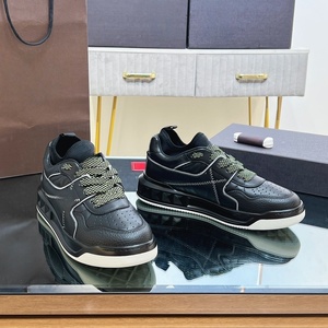 Chaussures décontractées en cuir véritable et maille, légères, respirantes, à semelle épaisse, basses, pour la marche saine des hommes en milieu urbain - Product Image 4