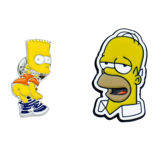 Bonito <span class=keywords><strong>Bart</strong></span> <span class=keywords><strong>Simpson</strong></span> amarillo con pelo puntiagudo, camisa naranja, aleación <span class=keywords><strong>de</strong></span> zinc, esmalte, insignia personalizada, Pin, Pin <span class=keywords><strong>de</strong></span> solapa a la moda - Product Image 1
