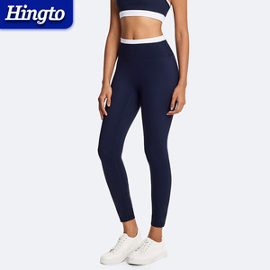 Legging Olahraga Wanita ODM Daur Ulang Model Push Up Warna-Blok Pinggang Tinggi Tanpa Jahitan Depan Legging <span class=keywords><strong>Yoga</strong></span> Fashion Wanita - Product Image 5