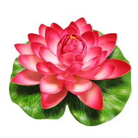 Vente en gros de graines artificielles de fleur de lotus à bas quantité minimale de commande nénuphar artificiel flottant de feuille de lotus artificiel décoratif