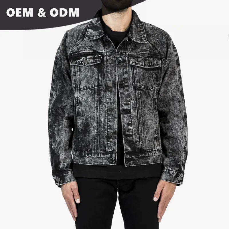 OEM 2018 заказ Высокое качество модные стильные небрендовые черные кислотные мойки Дальнобойщик джинсовая куртка 352
