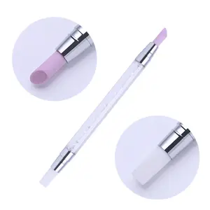 1 pieza <span class=keywords><strong>de</strong></span> <span class=keywords><strong>cepillo</strong></span> <span class=keywords><strong>de</strong></span> silicona para <span class=keywords><strong>uñas</strong></span> <span class=keywords><strong>de</strong></span> doble punta con mango <span class=keywords><strong>de</strong></span> diamantes <span class=keywords><strong>de</strong></span> imitación y forma <span class=keywords><strong>de</strong></span> piedra abrasiva - Product Image 1