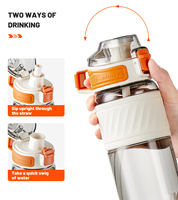 Bouteille d'eau personnalisée en Tritan, anti-fuite, sans BPA, pour le camping, ouverture en un clic, s'adapte dans un sac à main