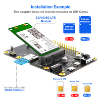 Ahududu Pi Mini PCIe adaptörü 3G/4G/LTE SIM yuvası Samsung ARTIK için destekler/Rock64/Asus Asus/Latte Panda GPIO desteklenen stok