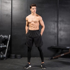 Ropa Deportiva para <span class=keywords><strong>Hombre</strong></span>, Leggings Deportivos para Gimnasio, <span class=keywords><strong>Pantalones</strong></span> Cortos de Compresión para Correr, <span class=keywords><strong>Pantalones</strong></span> Deportivos para Ejercicio Físico - Product Image 4