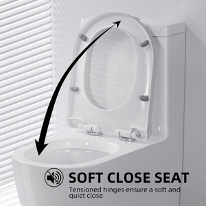 Kidoir Baño <span class=keywords><strong>Wc</strong></span> Inodoro de una pieza Montado en el piso S Trap Double Storm Wash Inodoro de cerámica con Válvula angular y manguera - Product Image 3