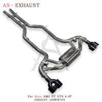 Échappement sport à soupapes Vortex SS304 pour Mercedes-Benz AMG GTS GT, finition polie miroir, soudure à écailles de poisson, fixation directe par boulons