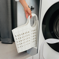 Panier à linge pliable multifonctionnel, durable, écologique, en plastique, avec poignée, organiseur de vêtements pliable pour la maison et la salle de bain
