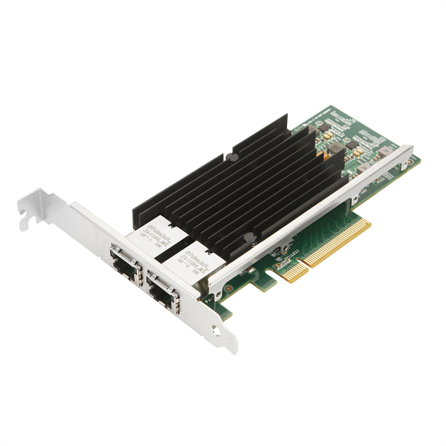 X540T2 2 Port PCI Express 10G Wired Copper PCIe 8X Ethernet Server Network Card With Intel X540 Chip