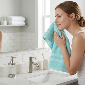 Ensemble de serviettes de bain de luxe en coton pur de haute qualité Softextiles, avec logo personnalisé, absorbant et respirant, pour hôtel - Product Image 2