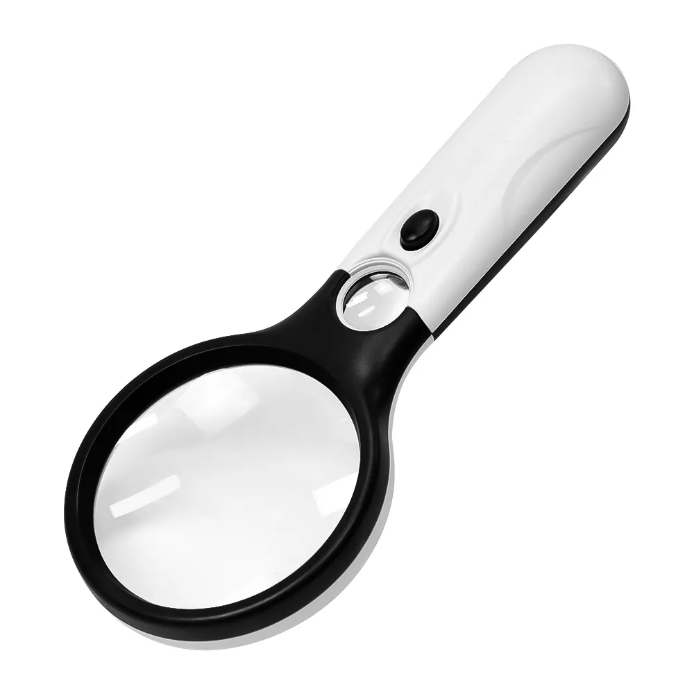 3X Lens High Brightness Magnifying Glass Magnifier with 3PCS LED Lamps Lighting for Home,Office and School