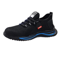 Chaussures de sécurité antistatiques personnalisées pour hommes, respirantes, en Flyknit, avec embout en acier, anti-perforation, légères, pour le travail de construction