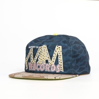 5-paneels custom camouflage patroon geborduurde logo distressed wedding snapback cap