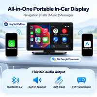 Layar Mobil Portabel Wireless CarPlay Android Auto, Layar Sentuh, Navigasi/Panggilan/Musik/Asisten Suara