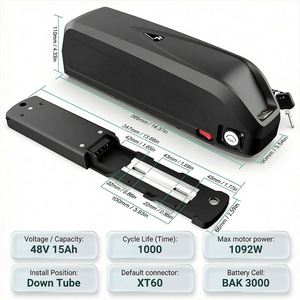British Warehouse <b>48V</b> 15Ah Lithium <b>Battery</b> Electric Bike Hailong Tube 3000mAh 13s5p 45A Smart BMS 2A XT60 Plug Water-proofed - Product Image 4