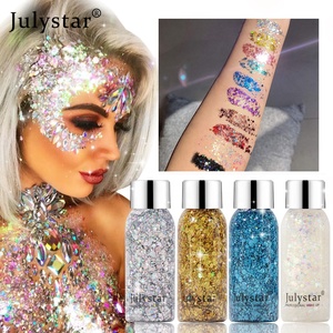 Vente en gros Julystar Gel à paillettes flash à haute teneur pigmentée Gel à paillettes pour le corps et le visage coloré pour le maquillage de scène sous forme de poudre - Product Image 2
