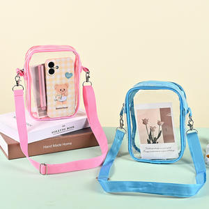 Custom PVC Waterproof Clear Crossbody Shoulder Shopping Bag New Fashionable <b>Purse</b> Zipper Bag Environment Friendly <b>Long</b> Handle - Product Image 2