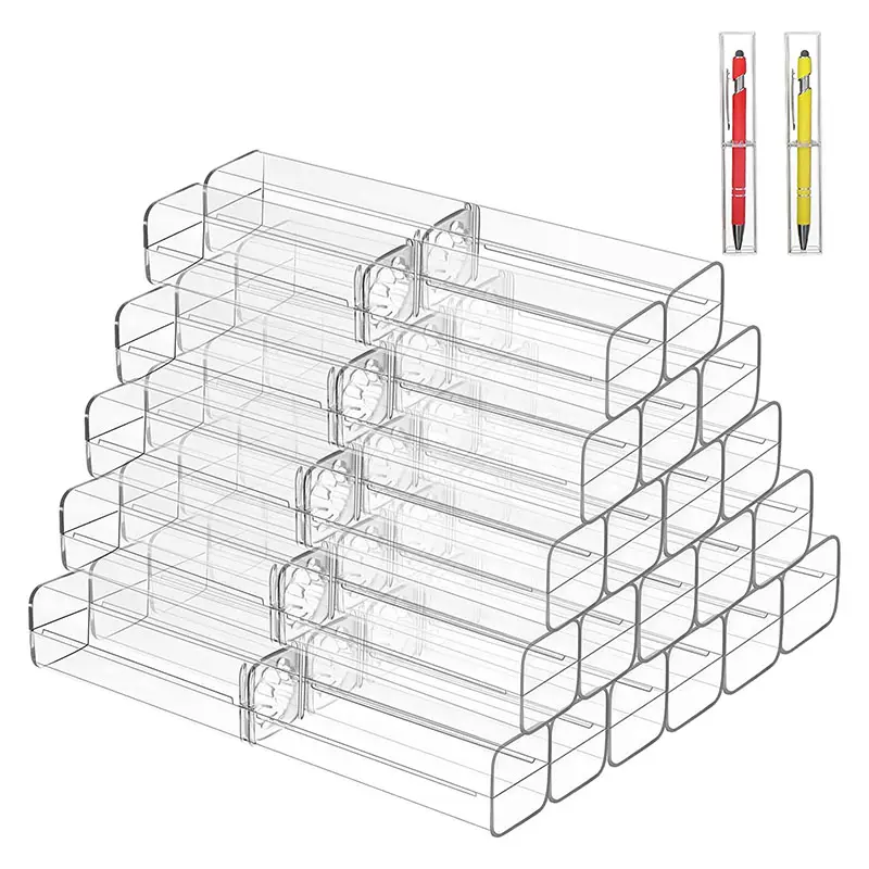 Klare Acryl Kugelschreiber Feder mäppchen Geschenk boxen Aufbewahrung behälter Einzels tift halter Leere Groß koffer Sammlung