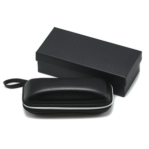 Estuche para gafas con cremallera de PU y patrón de lichi cuadrado, bolsa de tela para gafas con diseño de cielo y tierra, caja de embalaje exterior, impresión de logotipo. - Product Image 5