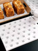 Feuilles de papier sulfurisé personnalisées imprimées quadricolore en offset, en pâte recyclée, pour l'emballage alimentaire du pain, des gâteaux, des pâtisseries et des snacks