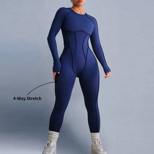 Conjunto Deportivo <span class=keywords><strong>de</strong></span> Nailon Personalizado para Gimnasio y Fitness <span class=keywords><strong>de</strong></span> Una Pieza Ropa <span class=keywords><strong>de</strong></span> Yoga <span class=keywords><strong>Monos</strong></span> sin Espalda y Mamelucos para <span class=keywords><strong>Mujer</strong></span> con Conjuntos <span class=keywords><strong>de</strong></span> Yoga - Product Image 1