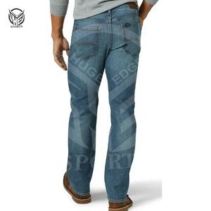 Tissu denim extensible 100% coton, pantalon en denim de gros pour hommes avec taille, logo et design personnalisés. - Product Image 5