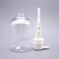 Flacon pompe vide pour lotion PET 500 ml avec distributeur de shampoing pour cheveux, emballage transparent grande taille