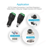 Conector de Alimentación CC de 12V 5A, Jack Hembra/Macho de 2.1mm x 5.5mm, Adaptador de Tornillo para Tira LED y Cámara CCTV