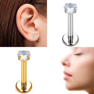Clous <span class=keywords><strong>d</strong></span>'<span class=keywords><strong>Oreille</strong></span> en Titane G23 de Haute Qualité, Filetage Interne Classique, Bijoux de Piercing Corporel pour <span class=keywords><strong>Femme</strong></span> - Product Image 2