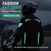 Combinaison de moto imperméable en nylon, ensemble veste et pantalon de pluie pour hommes adultes, deux pièces, protection intégrale, cyclisme hivernal, forte pluie