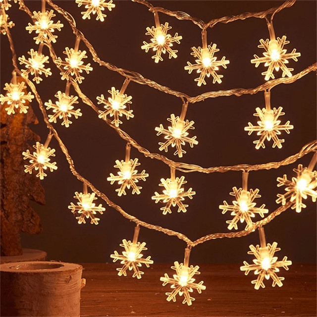 Wholesale Christmas Tree Decoration Mini Christmas Led Flashing String Lamps Holiday Fairy Snowflake Light