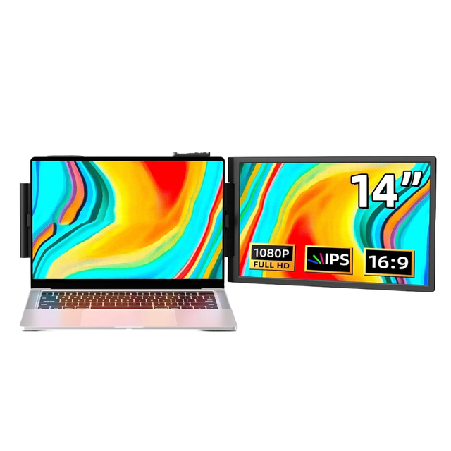 Shenzhen Factory 14" FHD IPS LED Lightweight Portable Monitor Extender-60Hz 250cd/m Brightness 16:10 for Business & Travel
