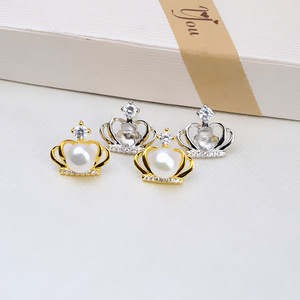 Boucle d'oreille en argent S925 en forme de fleur, personnalisée, 5-6 perles, accessoires de bijoux DIY, plateau vide pour boucles d'oreilles semi-finies - Product Image 1
