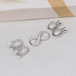 Wenchi Plata S925, Accesorio DIY en Forma de 8, de Doble Capa y 2 Filas, para Collar, Cadena para Suéter y Hebilla para Sombrero - Componentes para Joyería - Product Image 4