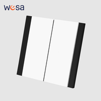 Interruptores y Enchufes de Pared WESA Ultrafinos con Botón Pulsador EU 1/2/3 Vías, Enchufe de Alimentación de 1 Vía, Combinación Libre, Diseño Moderno de Lujo