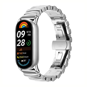 Correa de Reloj de Metal Sólido HUANLONG, Correa de Estilo Ejecutivo Irregular de una Sola Pieza para Mi Band 8/9/10 - Product Image 1
