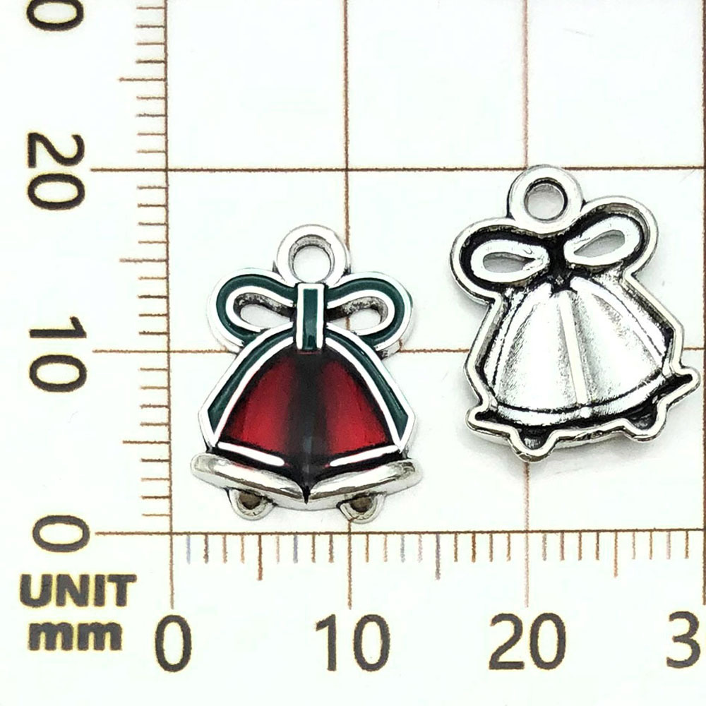 1 cloche de Noël rouge dégoulinante - 1g - 17*13mm - 19652