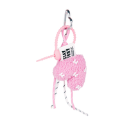 Porte-clés ovale en peluche tendance et mignon, multicolore, avec pompon, léger, accessoire de sac ou de pochette