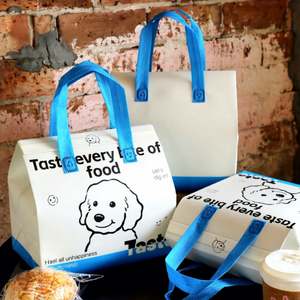Bolsa Térmica Aislante Desechable de Tela No Tejida con Logotipo Personalizado y Forro de Papel de Aluminio para Comida para Llevar de Restaurantes y Pasteles - Product Image 1