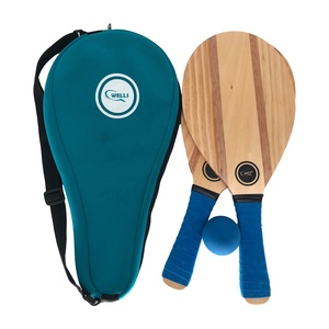 Wooden <span class=keywords><strong>Beach</strong></span> Striped <span class=keywords><strong>Paddle</strong></span> <span class=keywords><strong>Ball</strong></span> <span class=keywords><strong>Set</strong></span> - Tennis schläger Outdoor Sport <span class=keywords><strong>Beach</strong></span> Games Pine und Sapele - Product Image 3