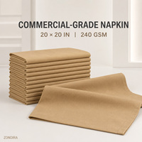 Serviette carrée en polyester filé commercial, parfum bois de santal, 20x20, 240 GSM, réutilisable, pour hôtels et restaurants, vente en gros, logo personnalisé