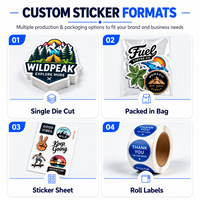 Autocollant en vinyle personnalisé pour les emballages et sacs des petites entreprises Impression de logo personnalisé en couleur complète Fournisseur direct d'usine