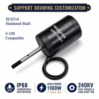 Moteur sans balais étanche IP68 Waillynice 5885 240KV 24V 4-10S 1100W pour propulseur de robot sous-marin ROV et bateau